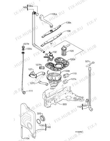 Взрыв-схема посудомоечной машины Electrolux ESF63030 - Схема узла Hydraulic System 272